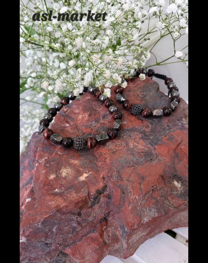 دستبندهای مردانه با سنگ های حدید و چشم شاهین