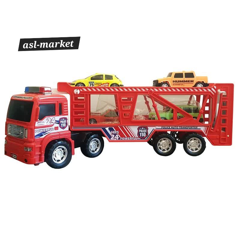 ماشین تریلی خودرو بر پلیس