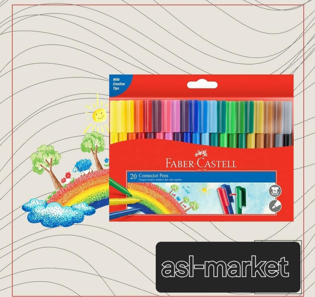 ماژیک رنگ آمیزی فابرکاستل ۲۰ رنگ مدل connector pens