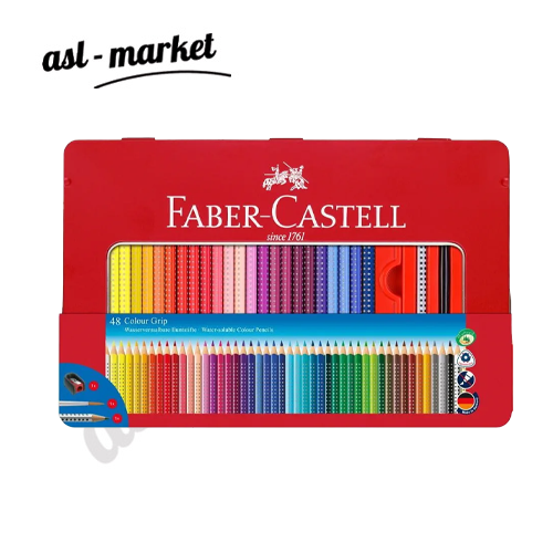 مدادرنگی ۴۸ رنگ فابرکاستل faber-castell جعبه فلزی