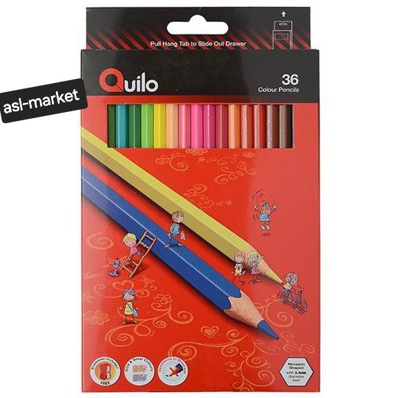مدادرنگی 36رنگ جعبه مقوایی کویلو Quilo 36 colour pencils 634005
