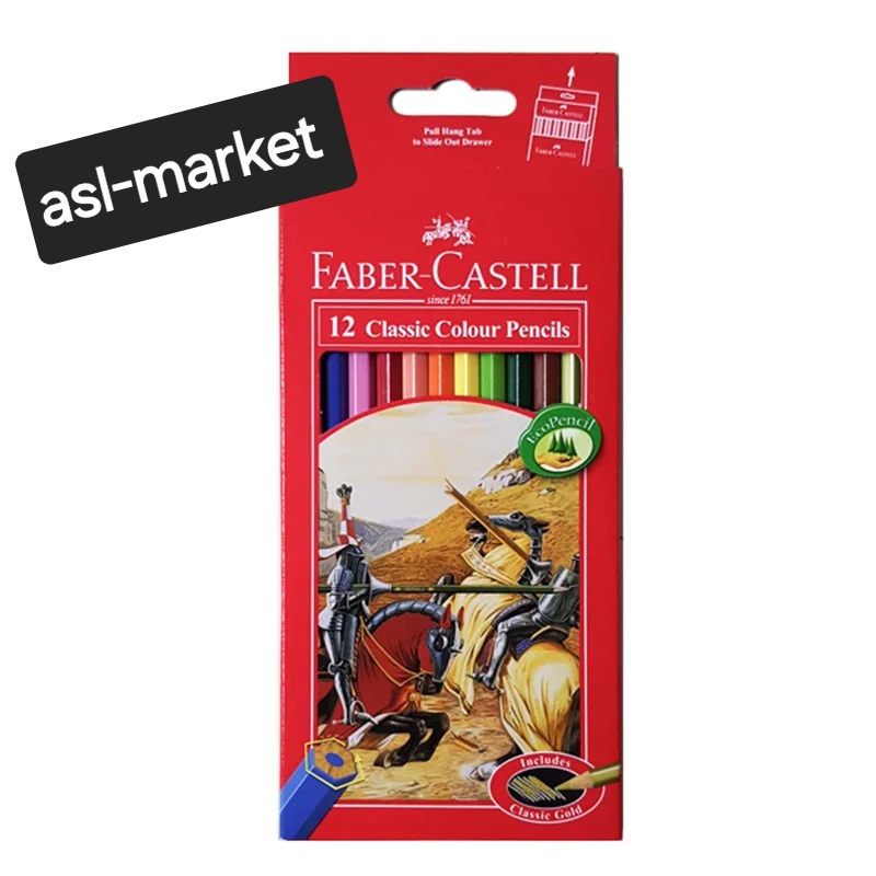 مداد رنگی 12 رنگ جعبه مقوایی فابرکاستل Faber Castell Classic Color Pencil - 12color