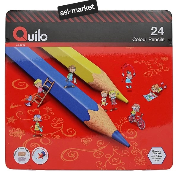 مداد رنگی کویلو Quilo جعبه فلزی 24 رنگ