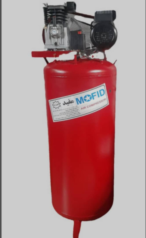 پمپ باد 250 لیتری دوسیلندر برند مفید